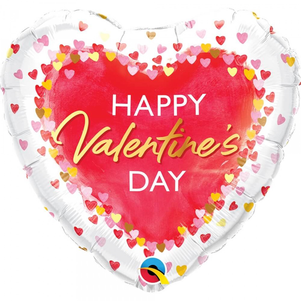 Μπαλόνι Foil "Valentine's Watercolor Hearts" 46εκ. - Κωδικός: 20948 - Qualatex